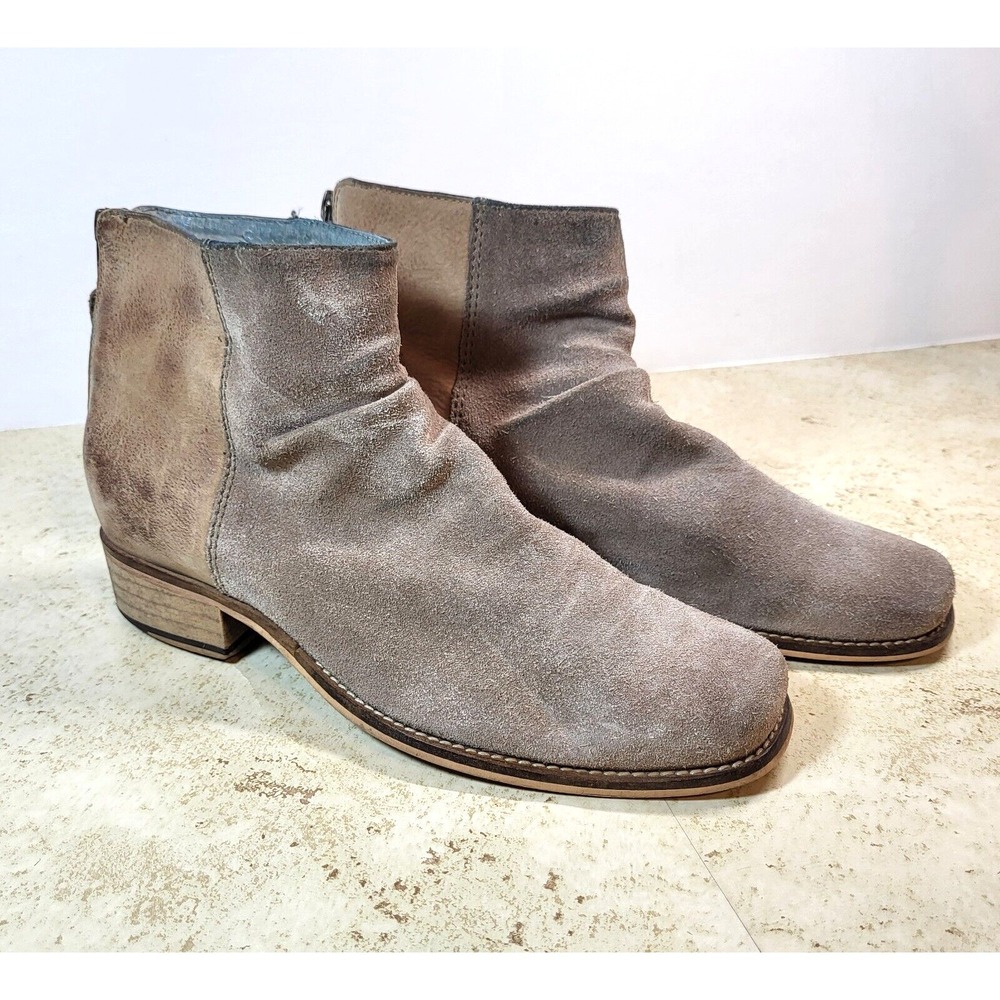Seychelles Weekenders Slouchy Taupe Suede/Leather Bootie‎ Anthroplogie Zipper 8